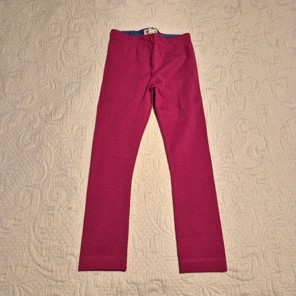 Hatley girl's size 4 raspberry leggings, elastic waist, VGUC